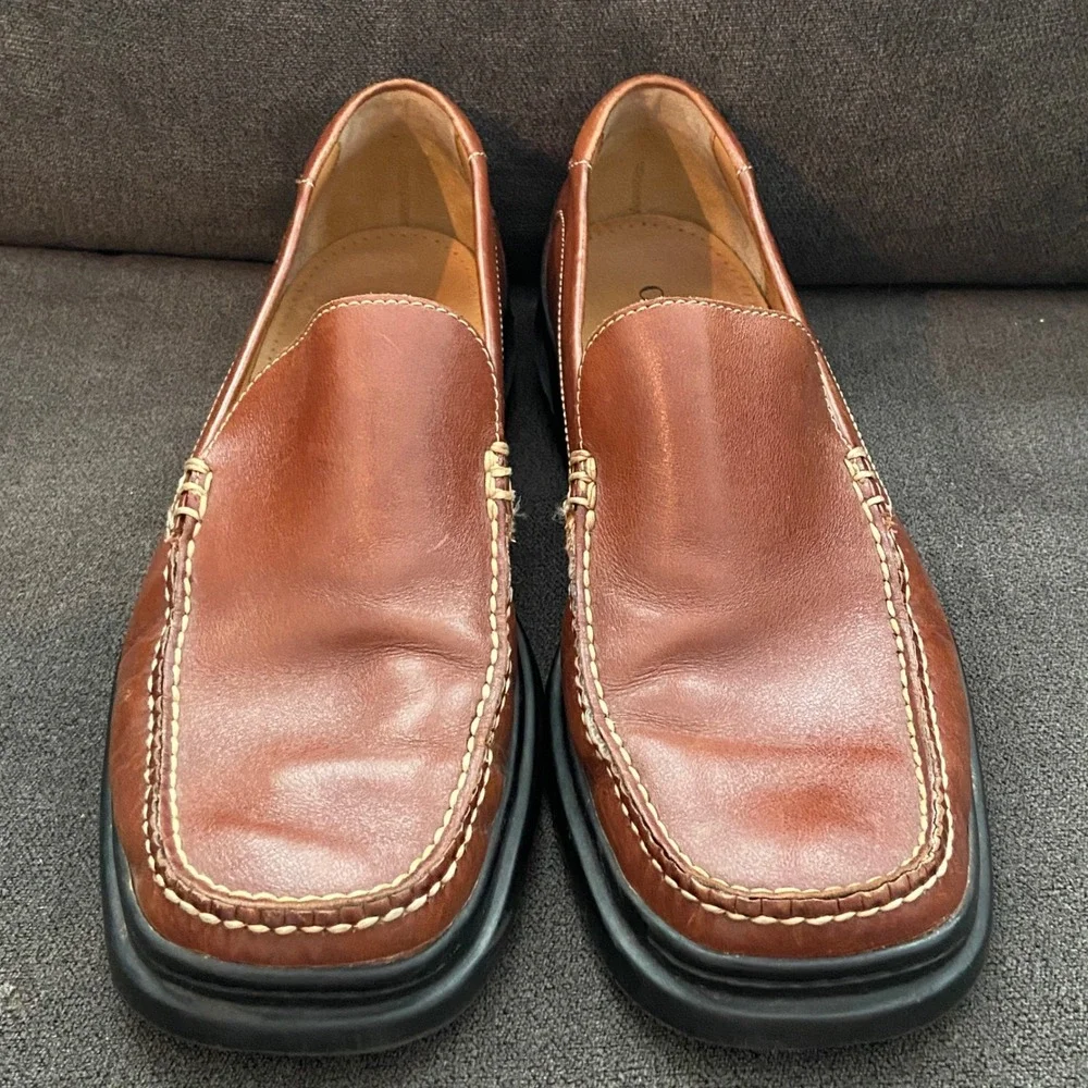 Cole Haan Air Santa Barbara Loafers Mens 10 Brown Leather Slip On Moccasin Toe